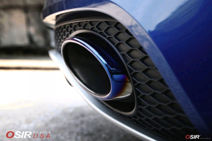 OSIR Design USA Blue Flame TTRS Exhaust Tips Audi TT RS Mk2